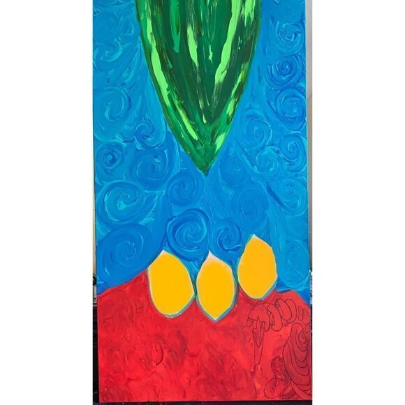 ‎Watermelon Surf Spaceship Painting 36x12 - Picture 4 of 7